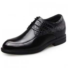 Leather Elevator Shoes Glossy Upper Formal Shoes 2.6inch / 6.5cm