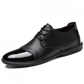 Elevator Shoes Shiny Cap Toe Black Fromal Dress Shoes 2inch / 5cm