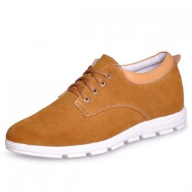 Yellow Heel Height Shoes Men Casual Sneaker Increase Shoes 2.36inches/ 6cm