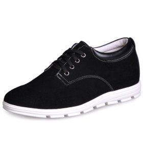 Black Height Lift Shoes Men Casual Sneaker Elevator Shoes 2.36inches/ 6cm