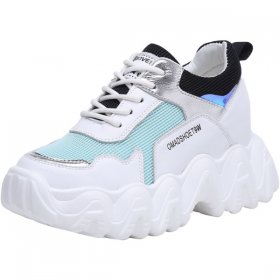 Blue Lace-Up Increase Taller Sports Shoes Make You Height 8cm / 3.2Inch